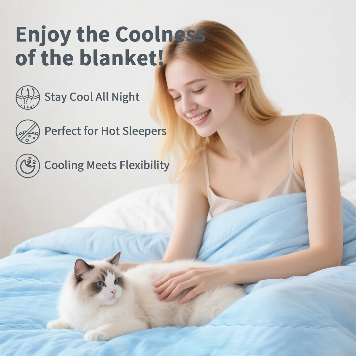 Cooling Comforter with Double-Sided Nylon-Spandex Fabric - Image 3