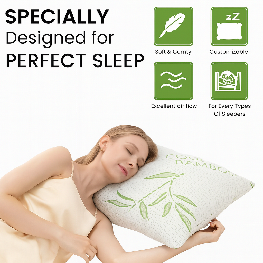 Bamboo Blend Adjustable Memory Foam Pillow - Image 3