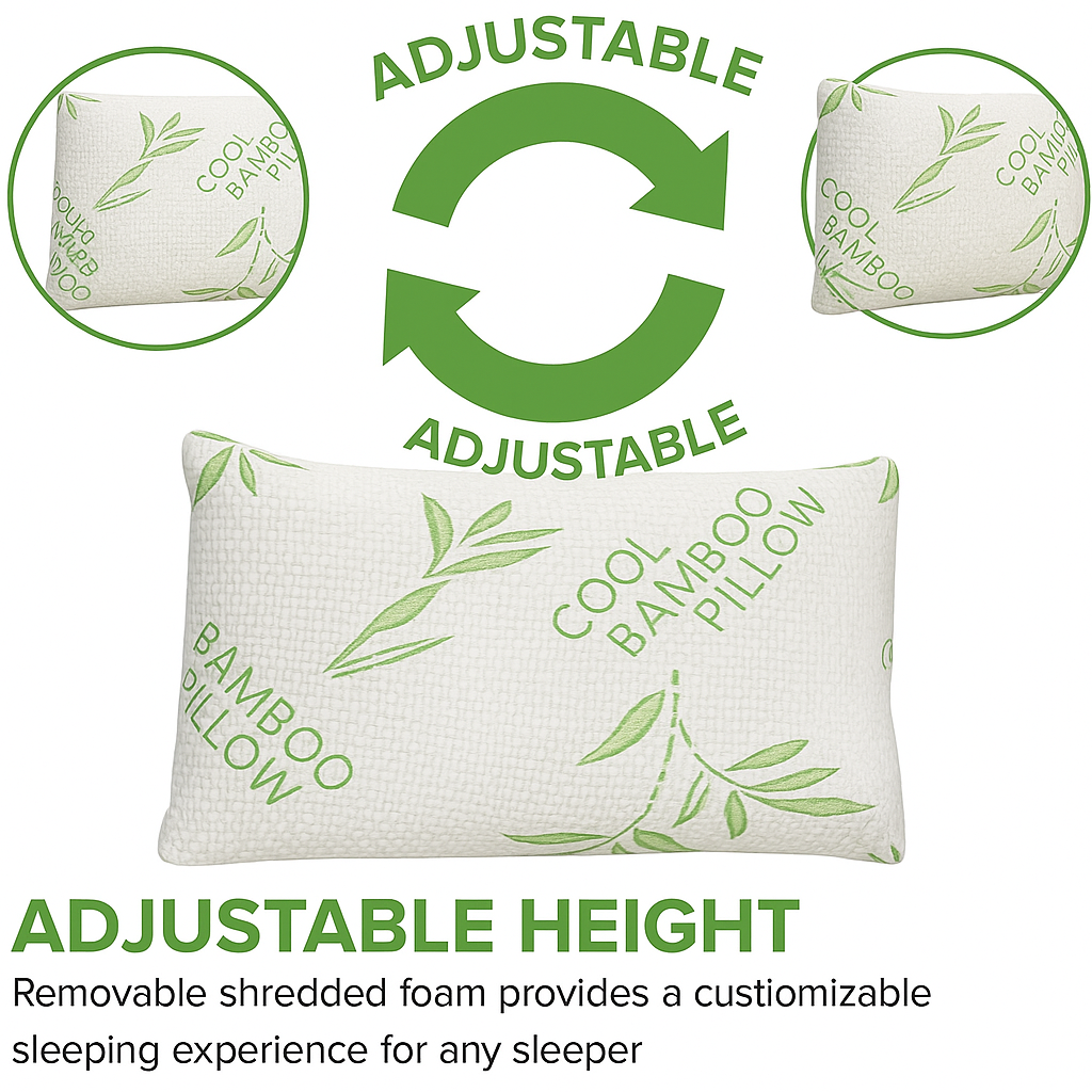 Bamboo Blend Adjustable Memory Foam Pillow - Image 4
